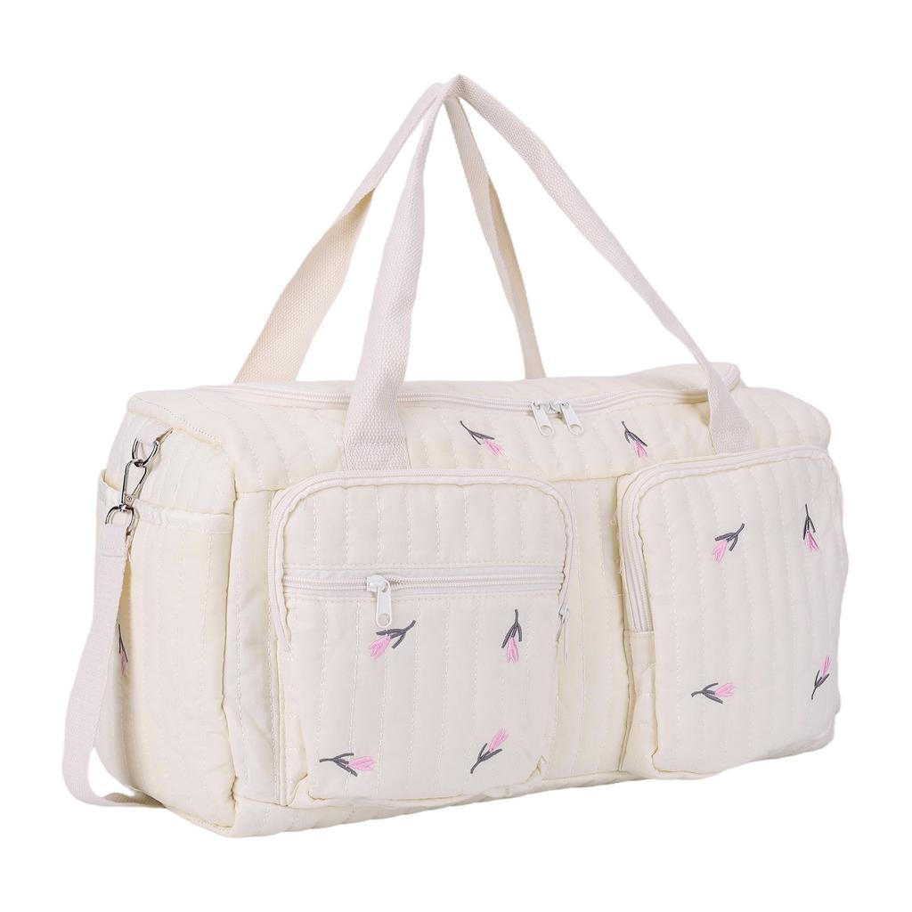 Cute Quilted Baby Diaper Handbags Large Capacity Quilted Duffle Crossbody Bags Travel Cute Top-Handle Bags Casual Shoulder Bag