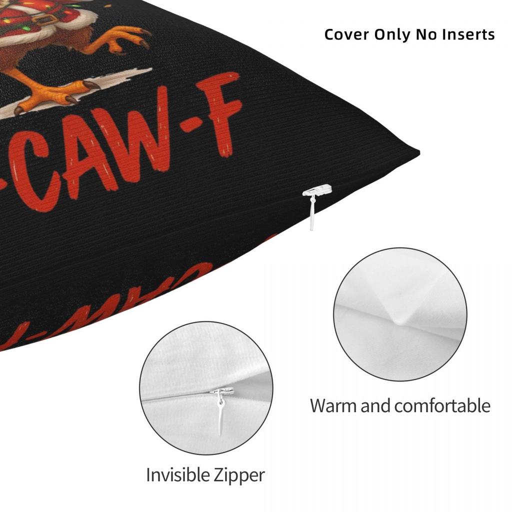 Christmas F-Caw-F Rooster Pillow Case Cushion Cover Soft Printed Pillow Cover Novelty Pillowcases For Sofa Car Home Decor
