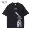 Anime Chainsaw Man Tshirt Denji Power Makima Aki Graphic T Shirt Mens Clothing Short Sleeve Tee Cotton Washed Oversized Tshirt