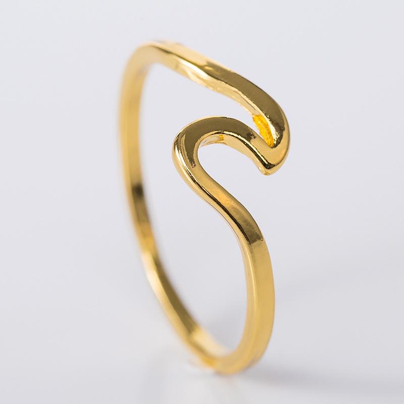 Silver Plated Simple Wave Ring - Fashion Alloy Jewelry
