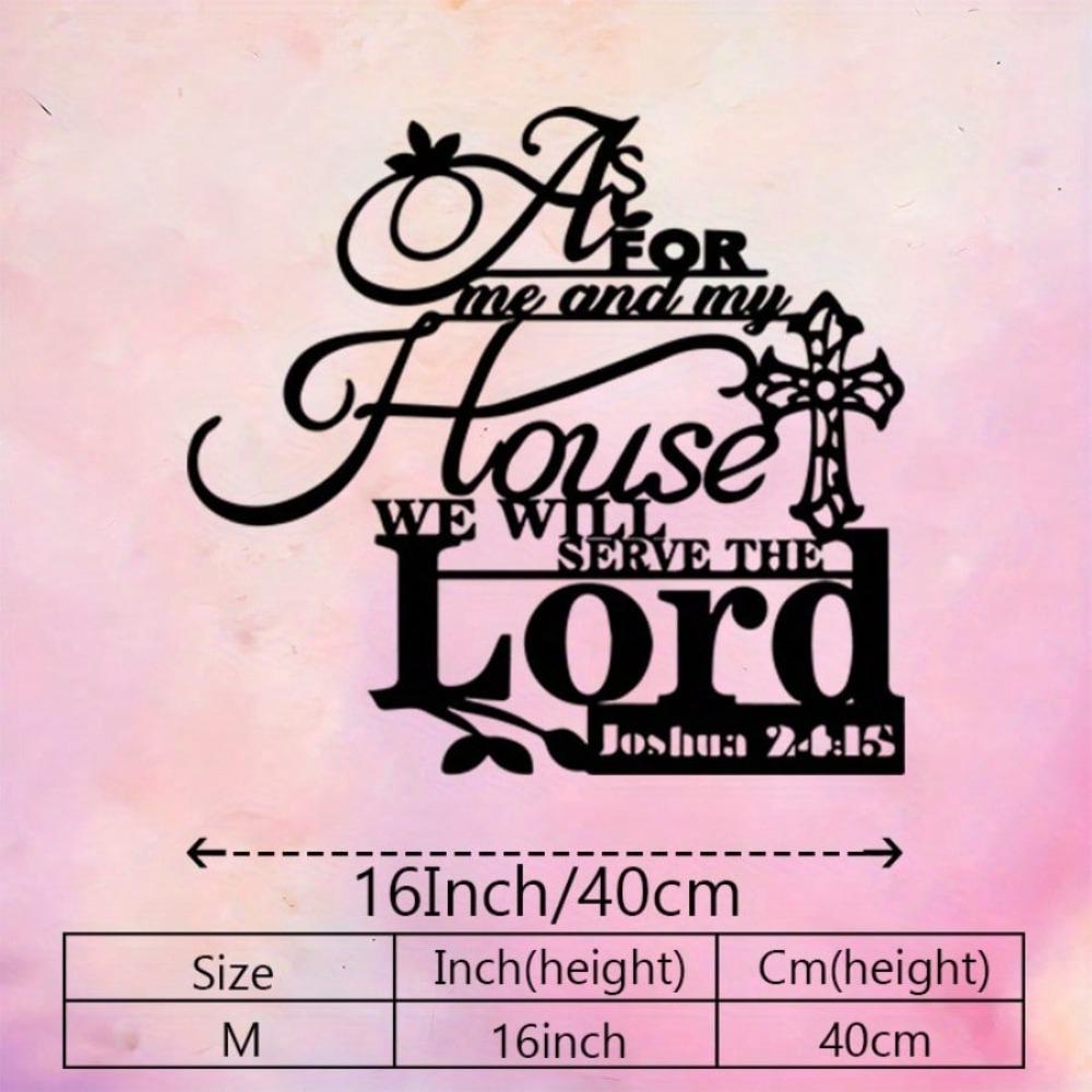Inspirational Bible Verse Metal Wall Art We Will Serve The Lord Faith Home Decor Perfect Christmas Gift