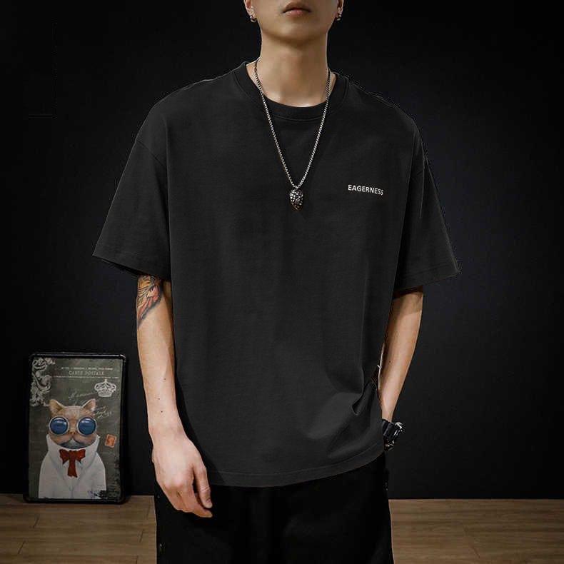 

Men Short Sleeve Print Cotton T Shirt Summer Tops S