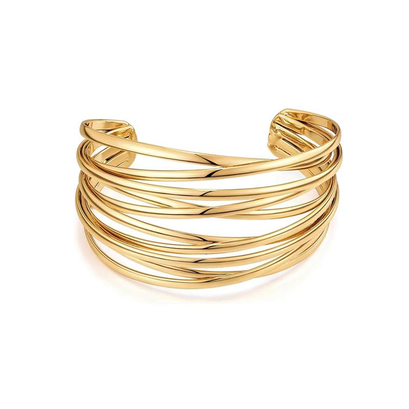 Trendy Geometric Multi-layer Metal Bracelet: High-end, Fashionable European & American Style