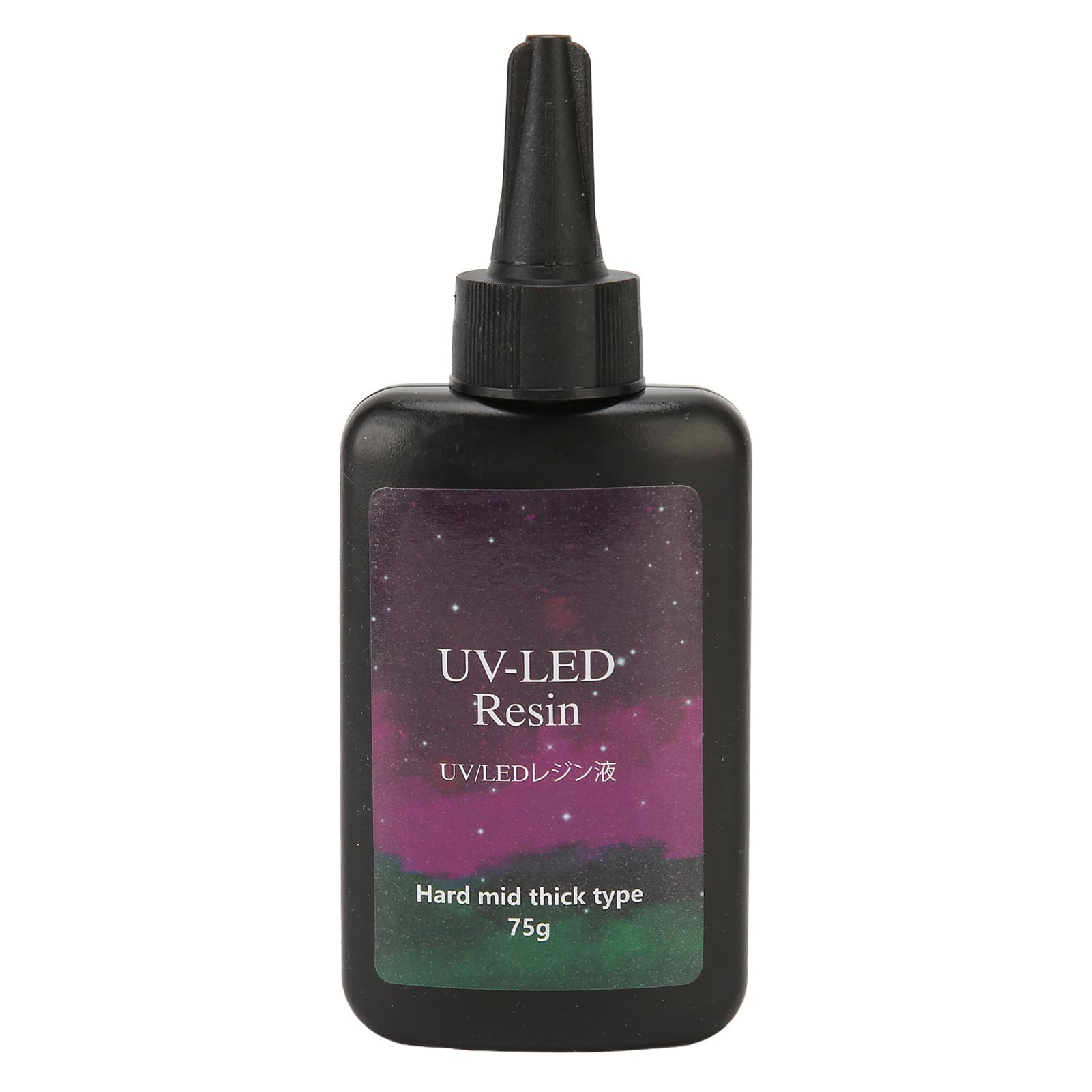 

Прозрачная УФ-смола Быстросохнущая Без запаха Не желтеющая Широко используемая УФ-эпоксидная смола для изготовления ювелирных изделий своими руками 75g Medium Consistency Hard Ty