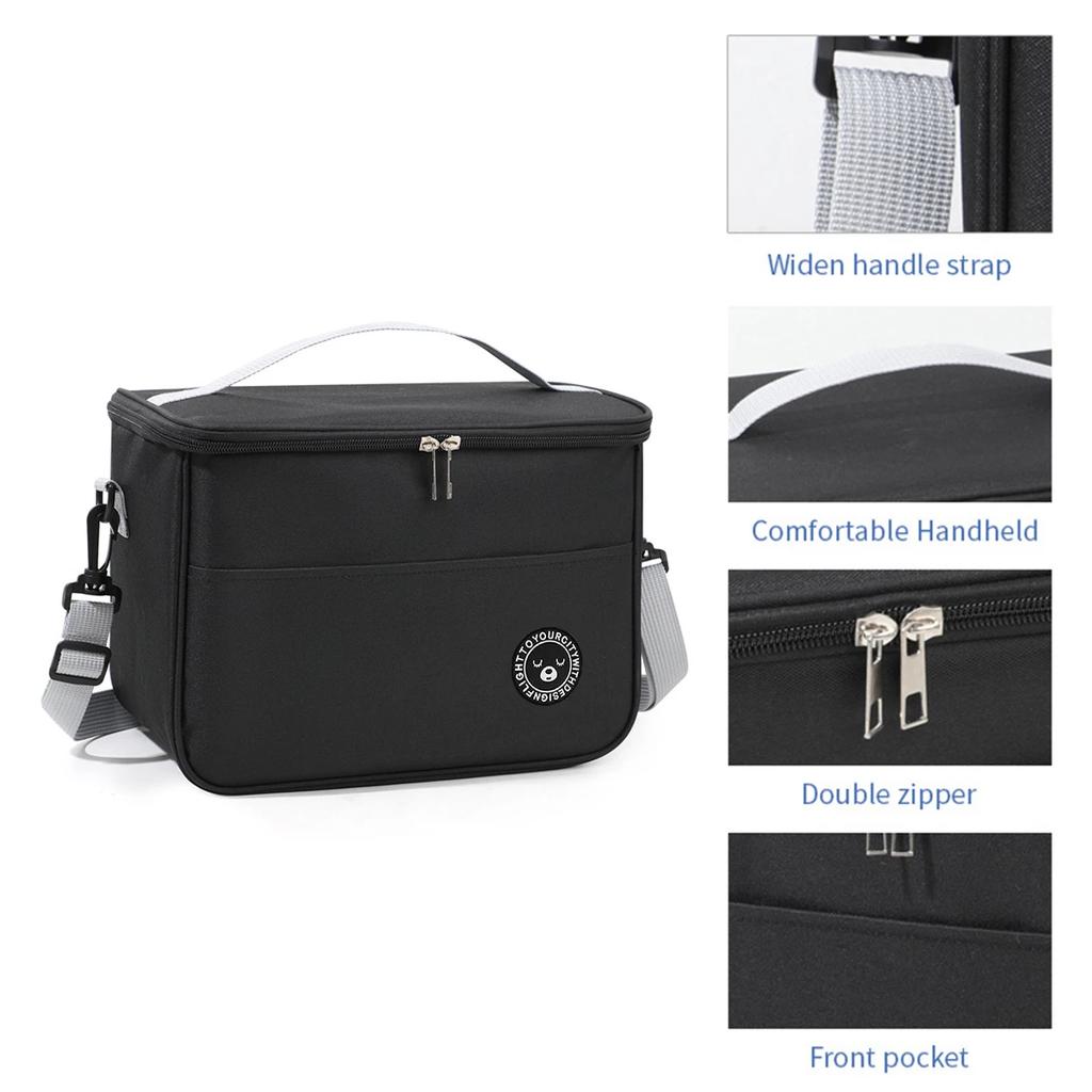 Capacity HandHeld With Shoulder Strap Insulated Bag Lunch Box Bag Student Thickened Waterproof Lunch Bag