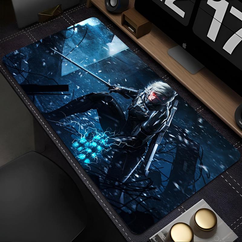 Metal Gear Rising Raiden Large Gamer Mouse Pad Laptop Gaming Accessories Keyboard Mousepad Anime Game Cabinet Table Mat Carpet