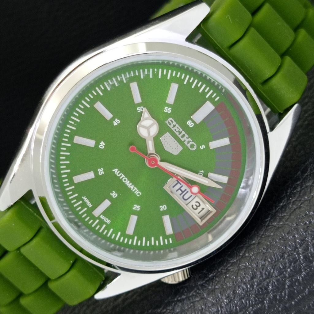 

JAPAN VINTAGE REFURBISHED SEIKO 5 AUTOMATIC 6309A MENS GREEN WATCH a441130-9 Sk-a441130-1