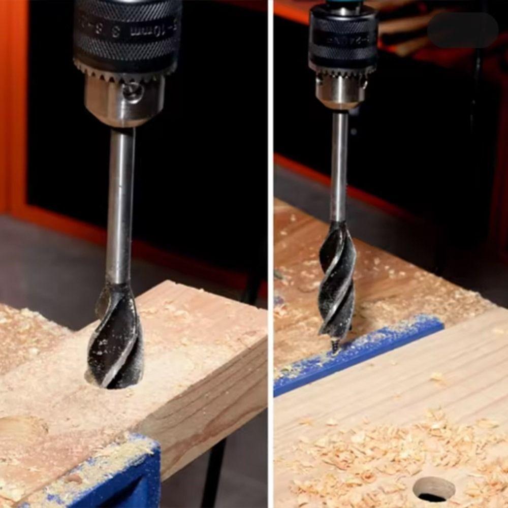 with Hex Shank Auger Drill Bit Four-slot Wood Fast Cut Auger Twist Drill Bit Set Woodworking