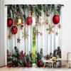Set Of 2 Flat Printing Fashionable Christmas Curtains Digital Printed Polyester Drapes Non Fading Festive Use Curtain