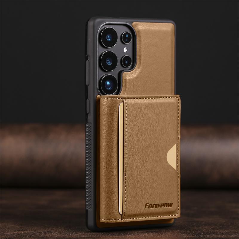 Luxury 2-in-1 Magnetic MagSafe Wireless Charging Leather Case for Samsung S26 S25 Ultra S24 S22 Plus Note 20 Ultra Card Holder