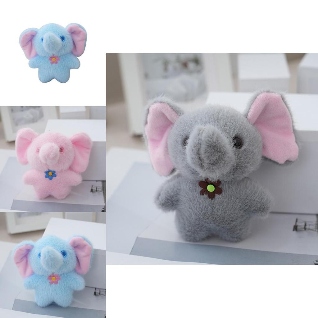 Adorable Plush Elephant Keychain Toy Soft Stuffed Animal Cute Keyring Gift