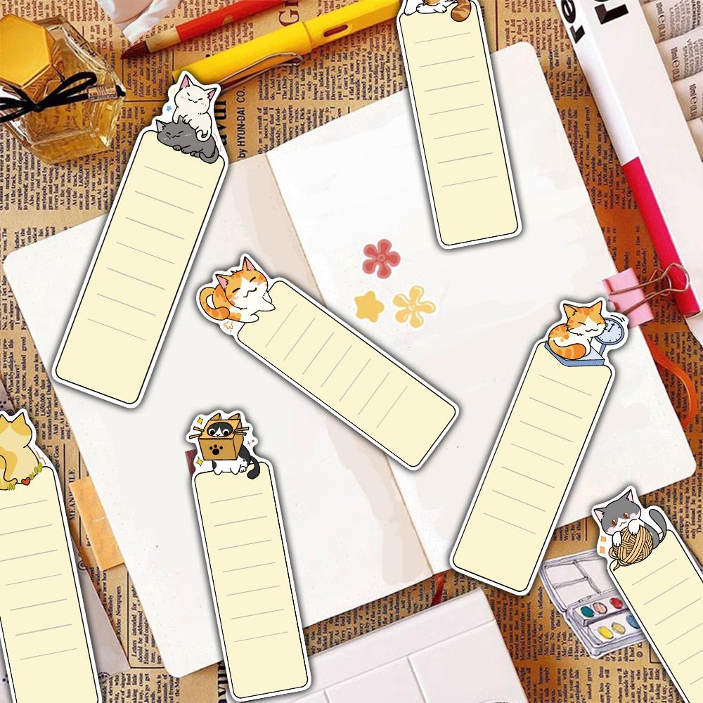 30PCS Cute Cat Bookmark Nostalgia Reading Book DIY Card Luggage Skateboard Home Living Stationery Community Creative Bookmark