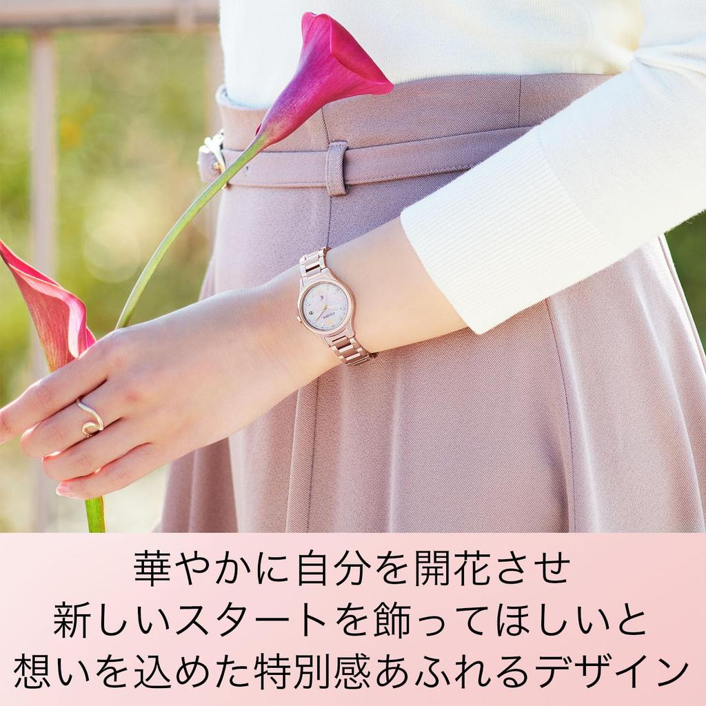 Citizen XC Limited Edition Radio-controlled Watch ES9498-77N Diamond Mother-of-pearl Sakura Pink White Titanium Eco-Drive Solar Women's Waterproof