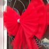 Large Size Christmas Front Door Bow Red Christmas Home Decoration Cabinet Bow  Fireplace