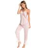 European and American ice silk suspender trousers summer thin women's loungewear pajamas set women's sexy underwear