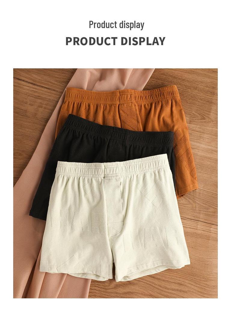 Calças Boxer de Algodão Casual para Homem - Confortáveis, Respiráveis, Ajuste Solto, Roupa de Casa Moderna
