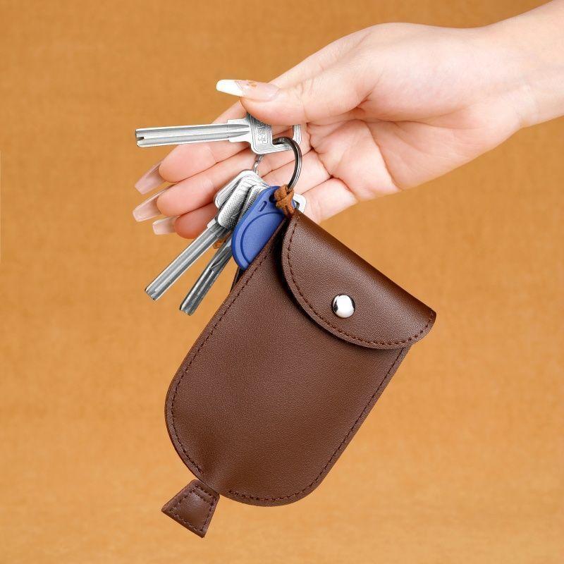 Retro Pull Out Key Holder Pu Leather Key Case Portable Keychain Pouch Multi-Functional Mini Coin Purse For Men Women Daily Use