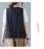 2025 Summer Women's Solid Color Sleeveless Cotton Linen V-Neck Vest