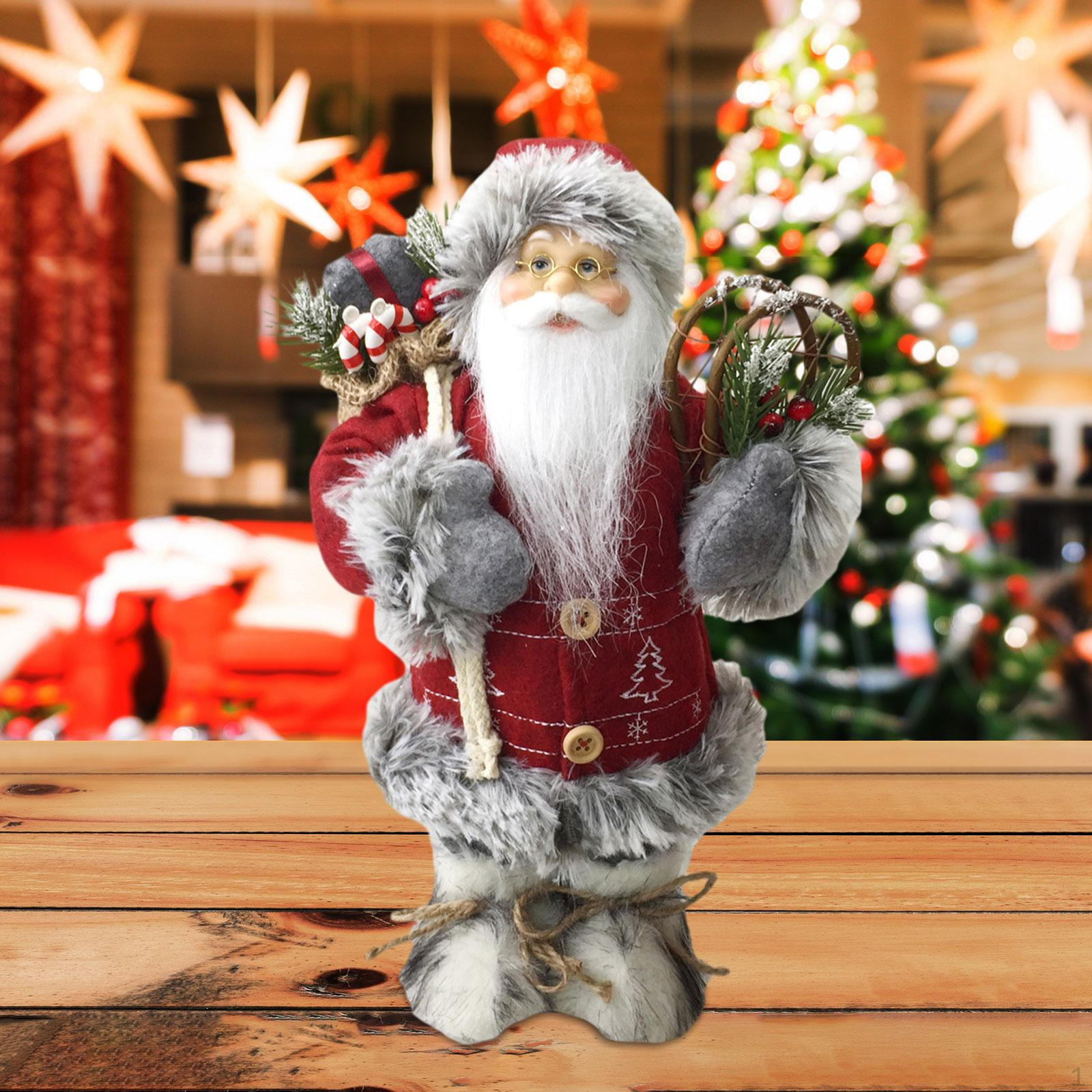 

Charming Santa Figurine Sculpture for Holiday Decoration red and grey