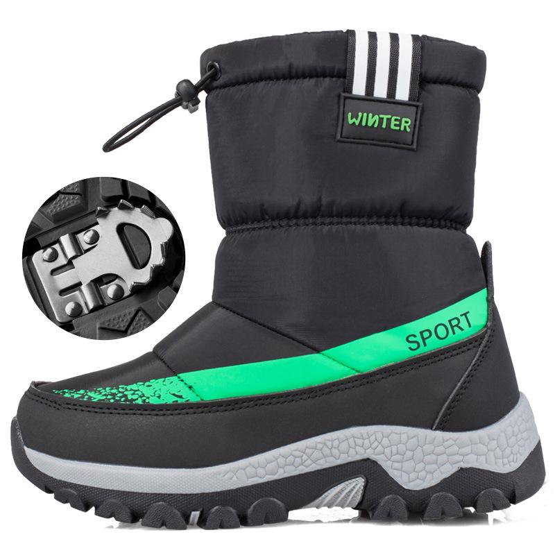 Thickened Childrens Boots Crampon Non Slip Warm Medium Snow Boots Winter Casual Waterproof Cotton Shoes Boys Girls