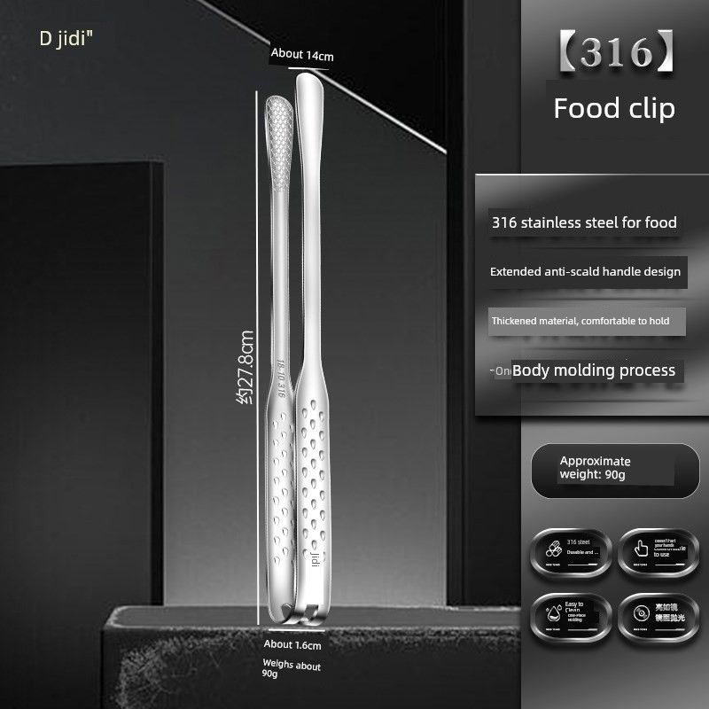 Steel Tongs, Food Tongs, Kitchen Anti-Scald Tongs, Barbecue Tongs, Special Tongs for Grilling Steak, Small Tongs, Barbecue Tongs for Vegetables