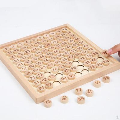 Holzbrettspiel 1 bis 100 Zahlen Montessori Spielzeug Mathematik Lernen
