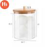 Hi Makeup Cotton Pad Organizer Storage Box for Cotton Swab Rod Cosmetic Organizer Jewelry Bathroom  Storage Container with Wood Lid
