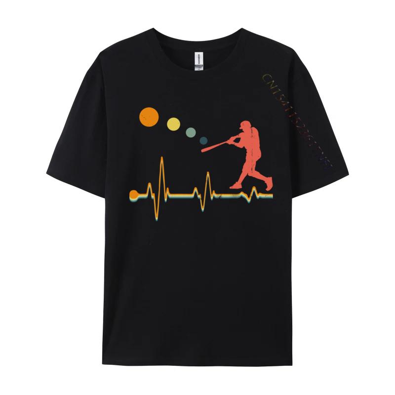 Unisex Unisex Boys Baseball Heartbeat Funky Student TShirt Normal Funny Tops Tees All Cotton Summer Tshirts Drop Shipping