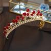 Princess Fashion Headband Zinc Zinc Alloy Red Rose Gold Color Headwear Bridal Tiara Hair Crown Diadem
