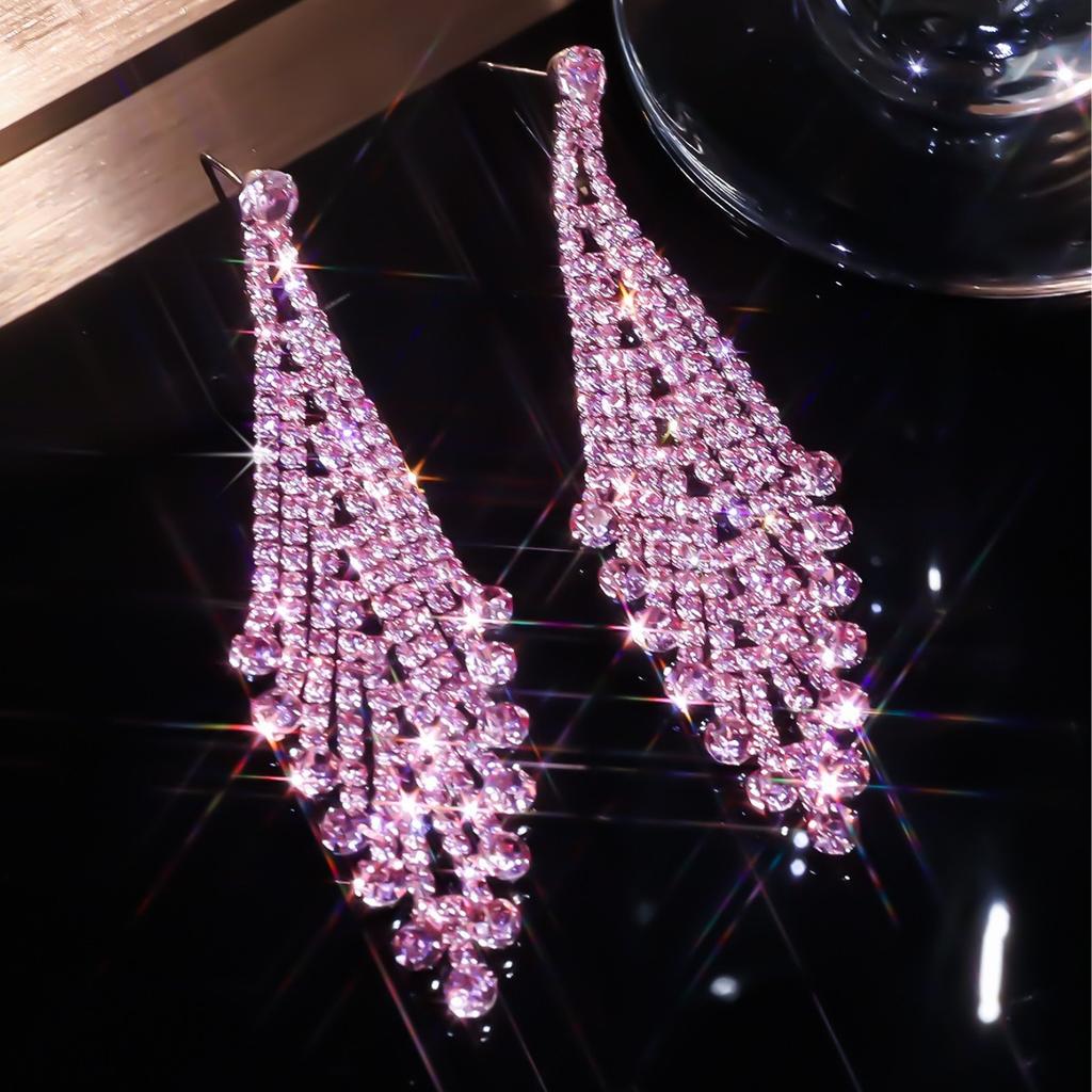 Temperament Super Błyszczące Diamentowe Długie Kolczyki