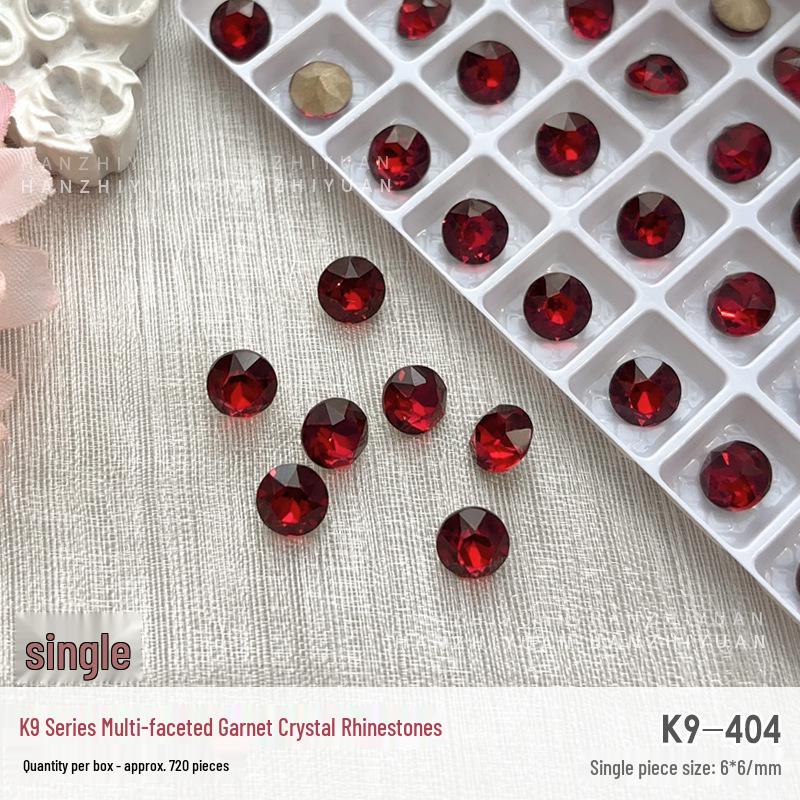Deep Wine Red K9 Crystal Rhinestones - Irregular Heart-Shaped Angora Red Nail Art Accents