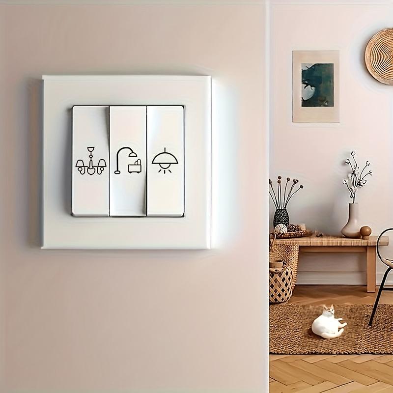 3 sady Průhledné štítky na vypínače Samolepicí štítky na vypínače Odolné pro domácí osvětlení, ventilátory, topení