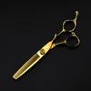 6.0 Inch Gold Large Wood Grain Handle Hair Scissors, Hair Scissors, Flat Scissors, Bangs Scissors, Tooth Scissors, Thin