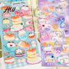 Glow-in-the-dark Stickers 1/4 Sheets Luminous 3D Puffy Sticker Cartoon Cat Food DIY Phone Case Notebook Scrapbooking Decorative Preschool Teacher Boy