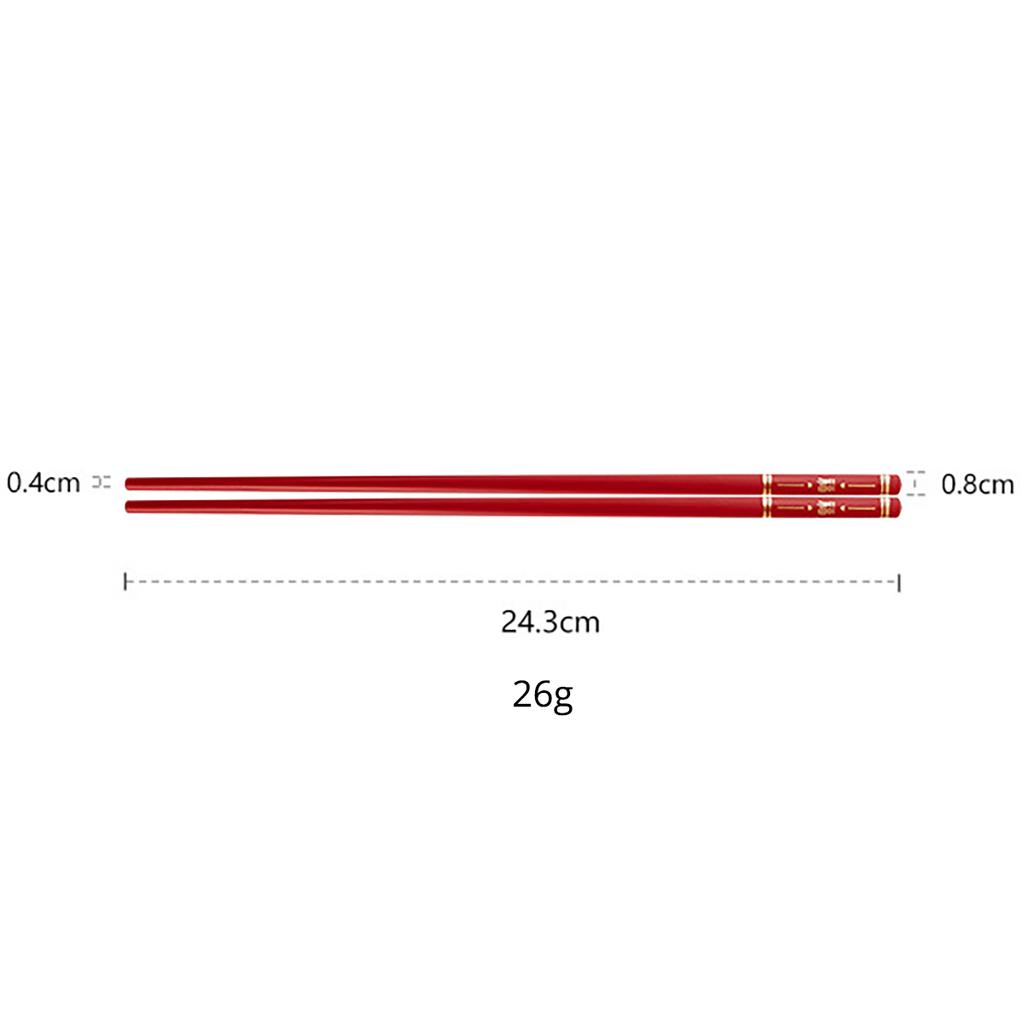 5Pairs Red Reusable Chinese Food Chopsticks Alloy Dinnerware Sushi Sticks Korean Chopsticks Set Japanese Palillos Chopsticks