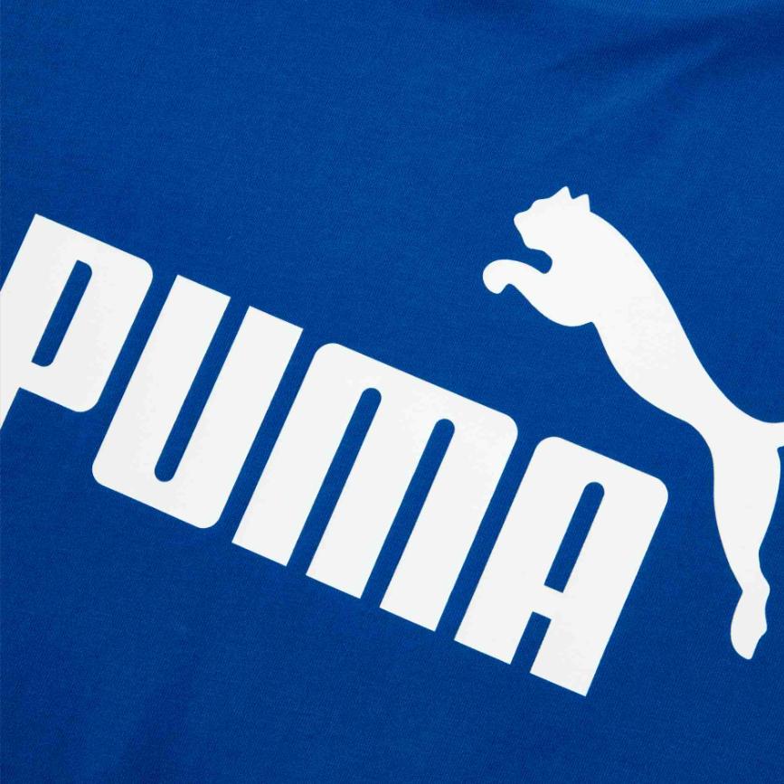 Puma Essentials Logo Casual Comfortable Letter Short Sleeve T-Shirt Men Tops Dark-Blue 689312-58