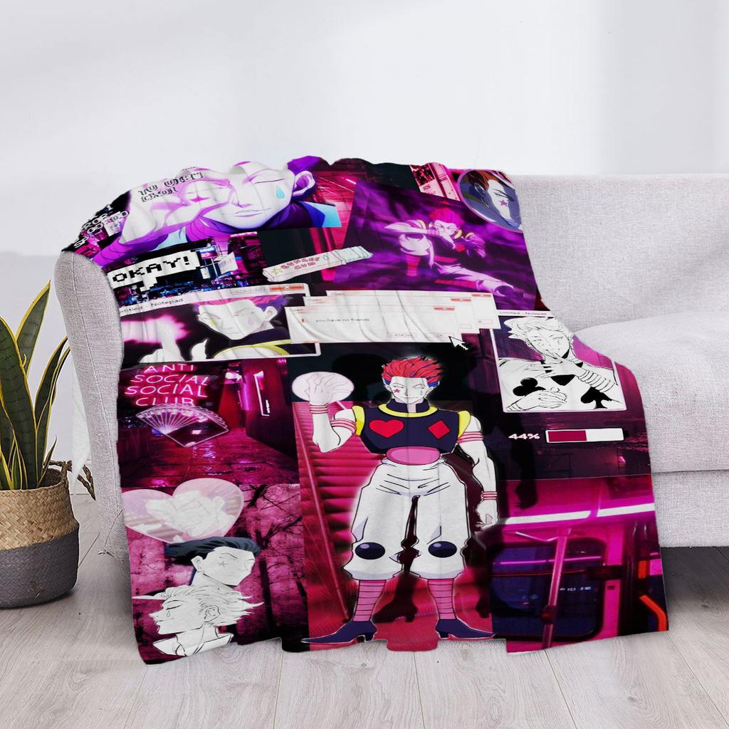 H-Hunter X Hunter Hisoka Sofa Überwurf Luxus Bettdecken Zuhause und Dekoration Knie Benutzerdefiniert Anime Flauschig Weich Überwürfe Niedlich