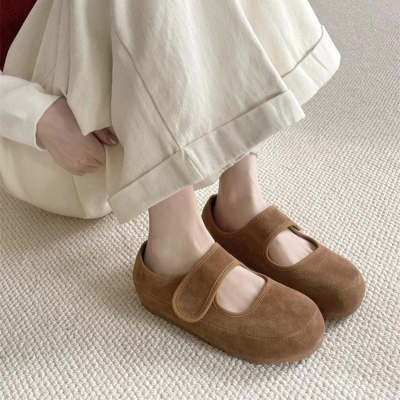 Buty retro, Buty damskie, Płytkie buty z miękką podeszwą, Płaskie pojedyncze buty