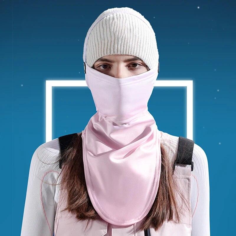 Winter Ski Face Mask Outdoor Riding Motorcycle Windproof Mask Headscarf Adjustable Warm Mask Scarf with Anti-Slip Headband