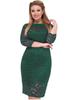Yiduo Duo Plus Size European & American Lace Bow Dress 1803 – Light Luxury