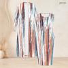Women Plus Size Two Piece Set Long Sleeve Open Front Cardigan Sleeveless Printed Bodycon Dress