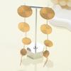 Fashion Gold Color Circular Pendant Earrings for Women Exaggerated Metal Long Tassel Round Geometric Earrings Jewelry Gifts