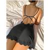 European and American new backless sexy suspender lace edge homewear nightdress sexy underwear set spot