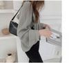 Spring and summer pullover gray long-sleeved cotton other sources temperament commuter lantern sleeves solid color round neck chiffon shirt