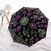 1 PC Automatic Folding Umbrella - Retro flowers Pattern, Portable & Foldable Design with 8 Ribs, Christmas Birthday Gifts