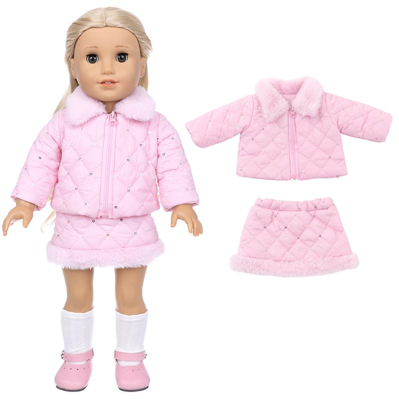 18 Inch Meisjespop Kleding Winterjas voor 43cm Baby pasgeboren Poppenoutfit Jas
