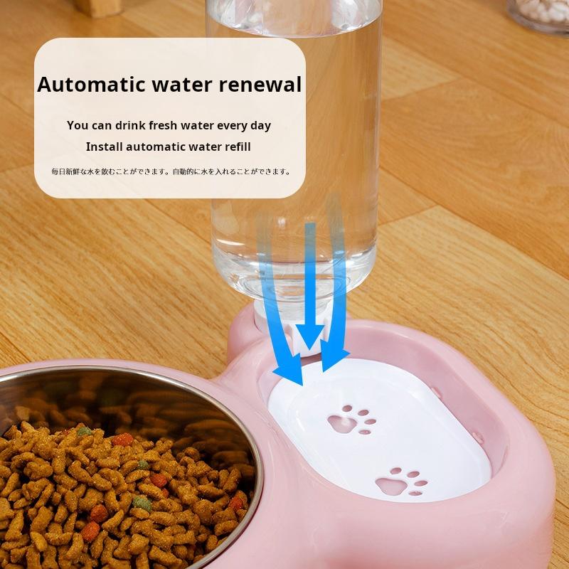 Doppelschüssel-Set Katzen Napf , Haustier Automatischer Wasserspender Flasche um Ihr Haustier hydriert und gefüttert zu halten