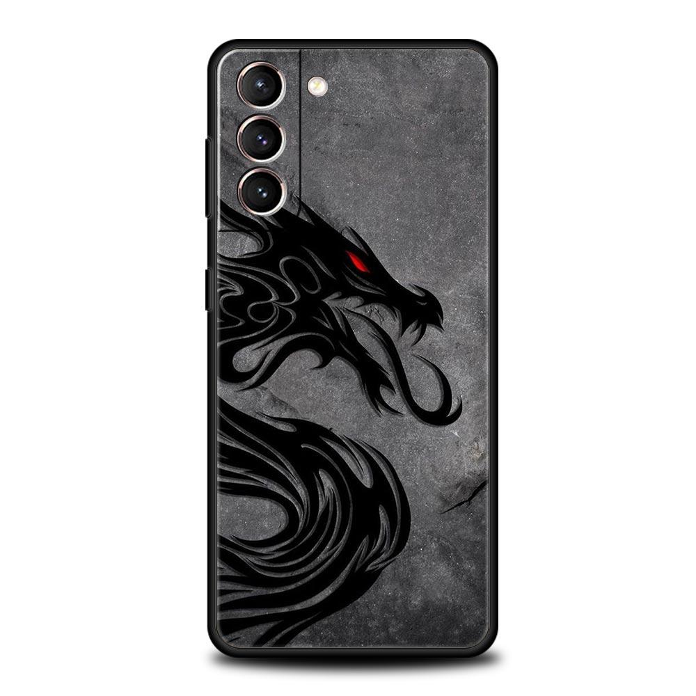 Dragon Phone Case For Samsung Galaxy S25 S24 S23 FE S22 Ultra S20 S21 5G S10 Plus S10E Soft Black Cover