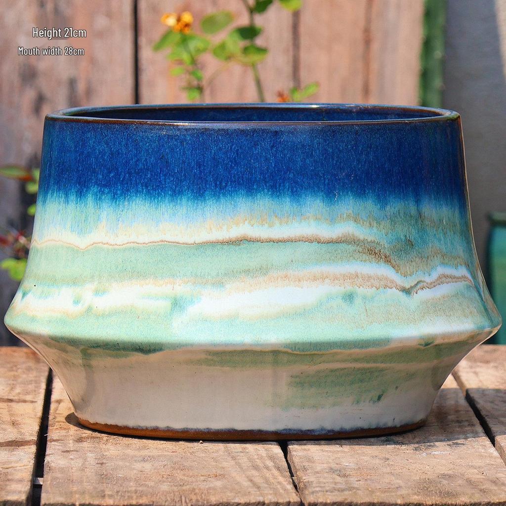 Extra Large Ceramic Pottery Flower Pot for Indoor Green Plants, Coarse Pot Ideal for Monstera and Other Large Plants