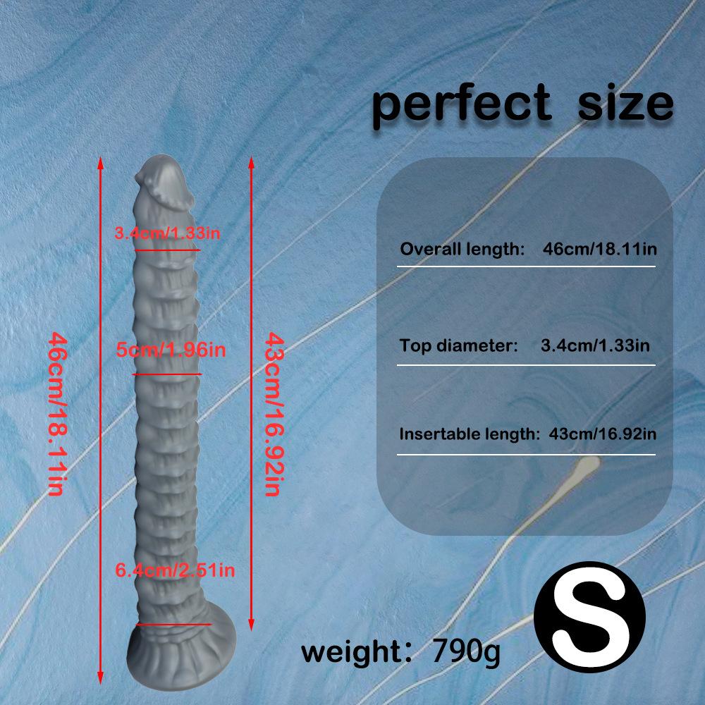 60cm Extra Long Silicone Anal Snake - Unisex Stretching Toy for Advanced Play, Giant Horse Cock Design, Dual-Ended for Anal/Vaginal Use